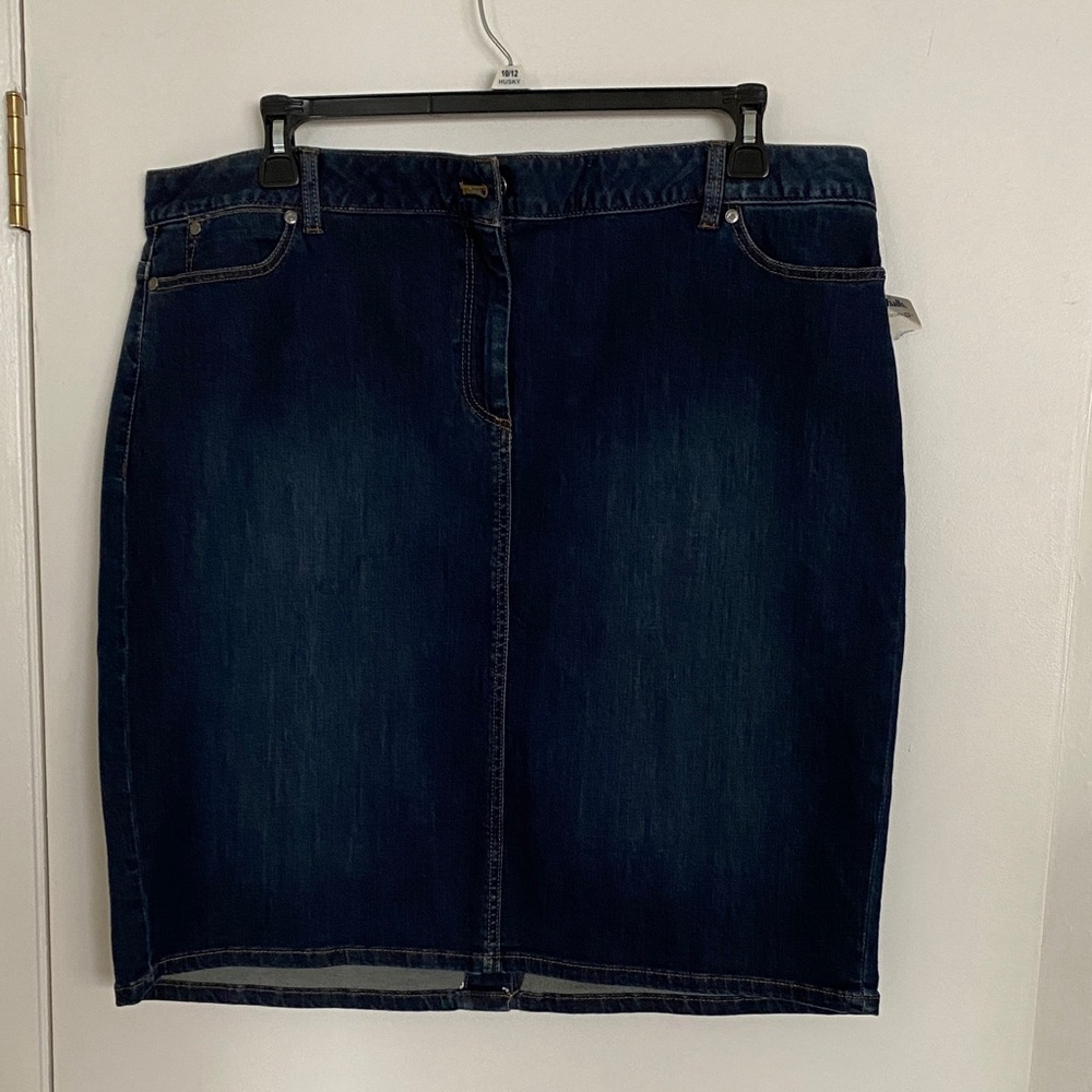 Talbots Dark Blue Denim Pencil Skirt